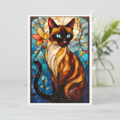 Stained Glass Animal Rescue Organization Cat Bedankkaart (Staand voorkant)