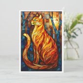 Stained Glass Animal Rescue Organization OrangeCat Bedankkaart (Staand voorkant)