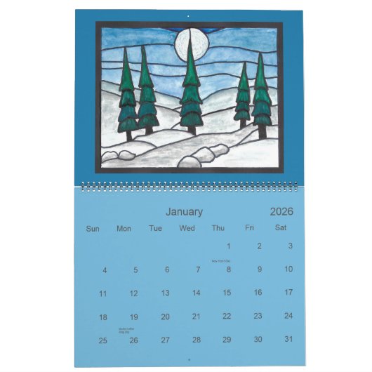 Stained Glass Art Calendar Kalender (Jan 2026)