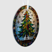 Stained Glass Art Christmas Tree Ornament (voorkant)