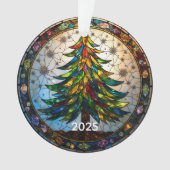 Stained Glass Art Christmas Tree Ornament (voorkant)