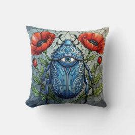 Stained Glass Beetle Eye Poppies Unique Bug Insect Kussen