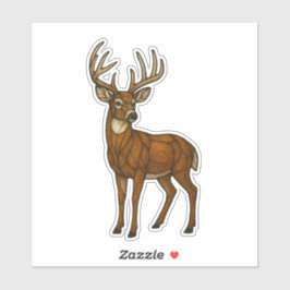 Stained Glass Buck Sticker