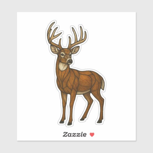 Stained Glass Buck Sticker (Vel)
