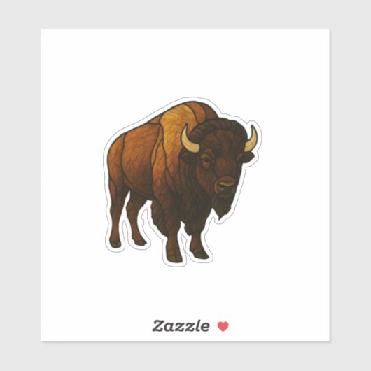 Stained Glass Buffalo Sticker (Vel)