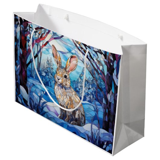 Stained Glass Bunny Groot Cadeauzakje (Achterkant Gekanteld)