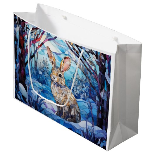 Stained Glass Bunny Groot Cadeauzakje (Voorkant Gekanteld)