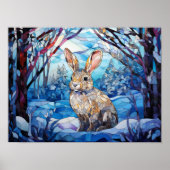 Stained Glass Bunny Poster (Voorkant)