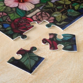 Stained Glass Butterfly Garden Jigsaw Puzzle Legpuzzel (Zijkant)