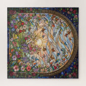 Stained Glass Butterfly Garden Jigsaw Puzzle Legpuzzel (Horizontaal)