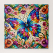 Stained Glass Butterfly Legpuzzel (Verticaal)