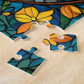 Stained Glass Castle Jigsaw Puzzle Legpuzzel (Zijkant)