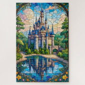Stained Glass Castle Jigsaw Puzzle Legpuzzel (Verticaal)