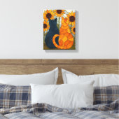 Stained Glass Cats and Sunflowers Art Design Canvas Afdruk (Insitu (Slaapkamer))