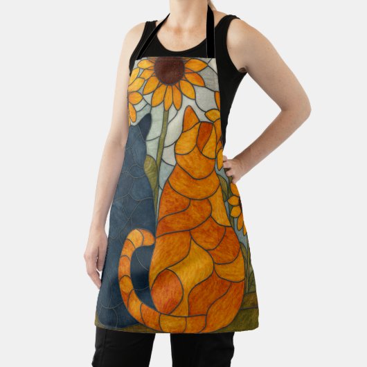 Stained Glass Cats and Sunflowers Art Design Schort (Insitu)