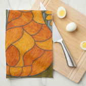 Stained Glass Cats and Sunflowers Art Design Theedoek (Quarter Fold)