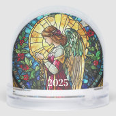 Stained Glass Christmas Angel Sneeuwbol (Achterkant)