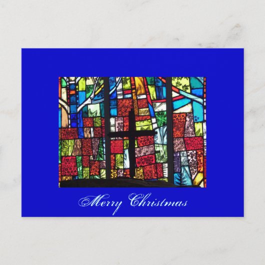 Stained Glass Christmas Feestdagenkaart (Voorkant)