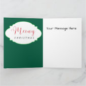 Stained-Glass Christmas Orange Tabby Cat Kaart (Binnen)