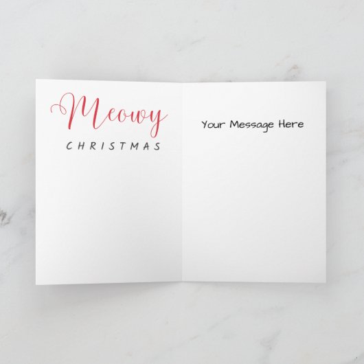 Stained-Glass Christmas Tabby Cat In Pink Cap Feestdagen Kaart (Binnen)