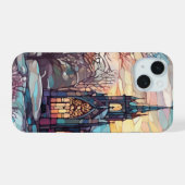 Stained Glass Church iPhone 15 Barely There Case (Achterkant horizontaal)