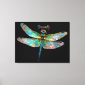 Stained Glass Colorful Dragonfly Canvas Afdruk (Voorkant)