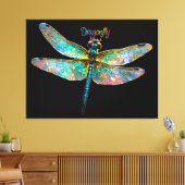 Stained Glass Colorful Dragonfly Canvas Afdruk (Insitu (Woonkamer))