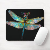 Stained Glass Colorful Dragonfly Muismat (Met muis)