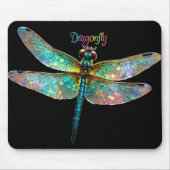 Stained Glass Colorful Dragonfly Muismat (Voorkant)