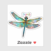 Stained Glass Colorful Dragonfly Sticker (Vel)