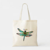 Stained Glass Colorful Dragonfly Tote Bag (Achterkant)
