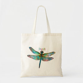 Stained Glass Colorful Dragonfly Tote Bag