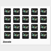 Stained Glass Colorful Dragonfly Vierkante Sticker (Vel)