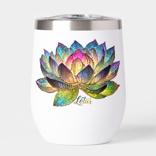 Stained Glass Colorful Lotus Flower  (Voorkant)