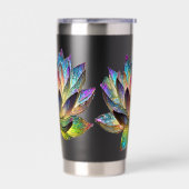 Stained Glass Colorful Lotus Flower  Geïsoleerde Drinkbeker (Links)