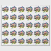 Stained Glass Colorful Lotus Flower on White Cadeaupapier (Vlak)