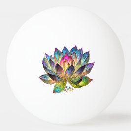 Stained Glass Colorful Lotus Flower on White  Pingpongbal