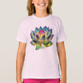 Stained Glass Colorful Lotus Flower  T-shirt (Voorkant)