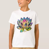 Stained Glass Colorful Lotus Flower T-shirt (Voorkant)