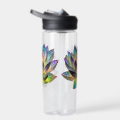 Stained Glass Colorful Lotus Flower Waterfles (Rechts)