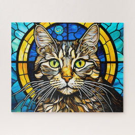Stained Glass Cute Cat Jigsaw Puzzle Legpuzzel