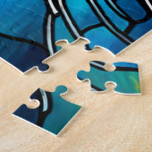 Stained Glass Cute Cat Jigsaw Puzzle Legpuzzel (Zijkant)