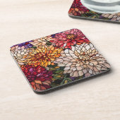 Stained Glass Dahlia Art Bier Onderzetter (Linkerzijde)