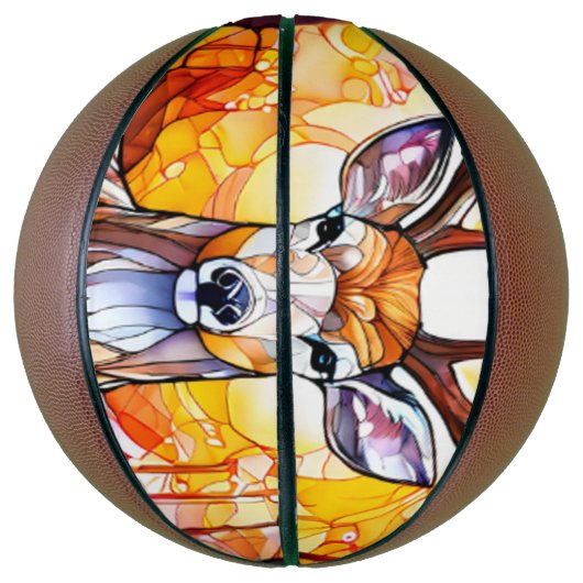 Stained Glass Deer Basketbal (Verticaal)