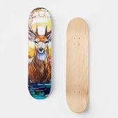 Stained Glass Deer Persoonlijk Skateboard (Voorkant)