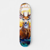 Stained Glass Deer Persoonlijk Skateboard (Voorkant)