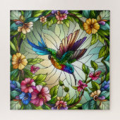 Stained Glass Design of Hummingbird Legpuzzel (Horizontaal)