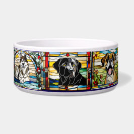 Stained Glass Dog Bowl Voerbakje