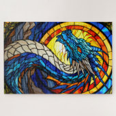Stained Glass Dragon Jigsaw Puzzle Legpuzzel (Horizontaal)