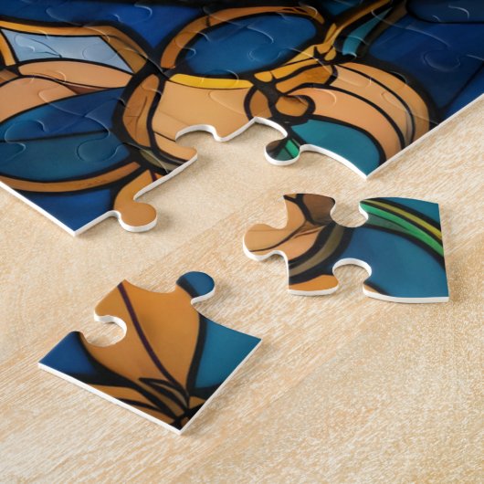 Stained Glass Dream Castle jigsaw puzzle Legpuzzel (Zijkant)